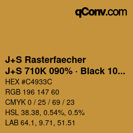カラーコード: J+S Rasterfaecher - J+S 710K 090% · Black 10% | qconv.com