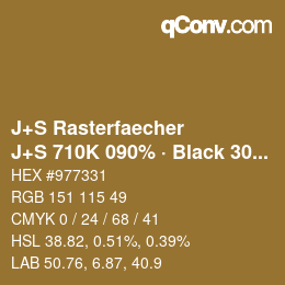 Farbcode: J+S Rasterfaecher - J+S 710K 090% · Black 30% | qconv.com