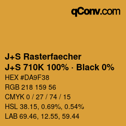 Farbcode: J+S Rasterfaecher - J+S 710K 100% · Black 0% | qconv.com