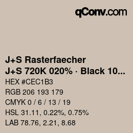 Farbcode: J+S Rasterfaecher - J+S 720K 020% · Black 10% | qconv.com