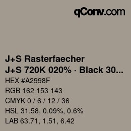 Code couleur: J+S Rasterfaecher - J+S 720K 020% · Black 30% | qconv.com