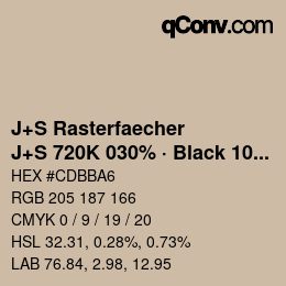 カラーコード: J+S Rasterfaecher - J+S 720K 030% · Black 10% | qconv.com