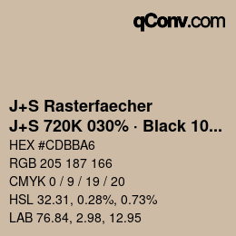 Color code: J+S Rasterfaecher - J+S 720K 030% · Black 10% | qconv.com