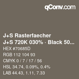 Farbcode: J+S Rasterfaecher - J+S 720K 030% · Black 50% | qconv.com