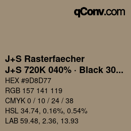 カラーコード: J+S Rasterfaecher - J+S 720K 040% · Black 30% | qconv.com