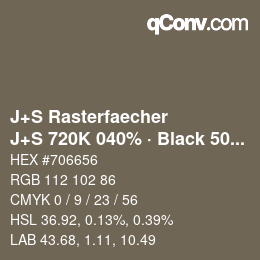 Code couleur: J+S Rasterfaecher - J+S 720K 040% · Black 50% | qconv.com