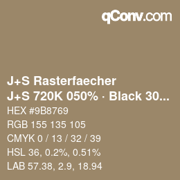 Farbcode: J+S Rasterfaecher - J+S 720K 050% · Black 30% | qconv.com