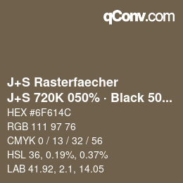 Code couleur: J+S Rasterfaecher - J+S 720K 050% · Black 50% | qconv.com