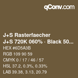 カラーコード: J+S Rasterfaecher - J+S 720K 060% · Black 50% | qconv.com