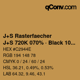 Farbcode: J+S Rasterfaecher - J+S 720K 070% · Black 10% | qconv.com