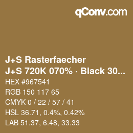 Code couleur: J+S Rasterfaecher - J+S 720K 070% · Black 30% | qconv.com