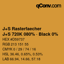 Farbcode: J+S Rasterfaecher - J+S 720K 080% · Black 0% | qconv.com