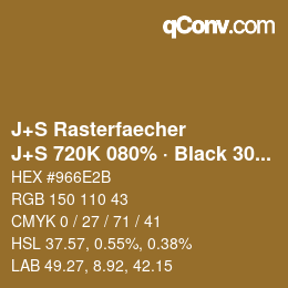 カラーコード: J+S Rasterfaecher - J+S 720K 080% · Black 30% | qconv.com