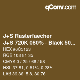 Code couleur: J+S Rasterfaecher - J+S 720K 080% · Black 50% | qconv.com