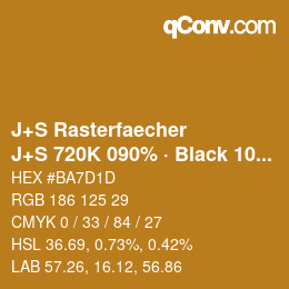カラーコード: J+S Rasterfaecher - J+S 720K 090% · Black 10% | qconv.com