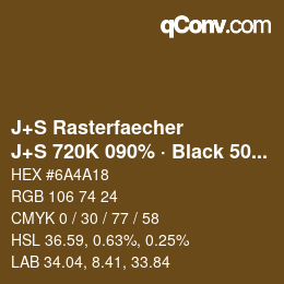 Farbcode: J+S Rasterfaecher - J+S 720K 090% · Black 50% | qconv.com