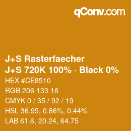 Farbcode: J+S Rasterfaecher - J+S 720K 100% · Black 0% | qconv.com