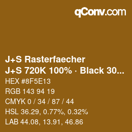 Farbcode: J+S Rasterfaecher - J+S 720K 100% · Black 30% | qconv.com
