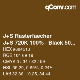 Code couleur: J+S Rasterfaecher - J+S 720K 100% · Black 50% | qconv.com