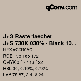 Code couleur: J+S Rasterfaecher - J+S 730K 030% · Black 10% | qconv.com
