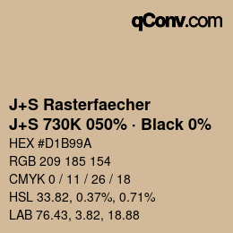 Farbcode: J+S Rasterfaecher - J+S 730K 050% · Black 0% | qconv.com