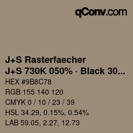 Code couleur: J+S Rasterfaecher - J+S 730K 050% · Black 30% | qconv.com