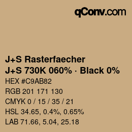 Code couleur: J+S Rasterfaecher - J+S 730K 060% · Black 0% | qconv.com