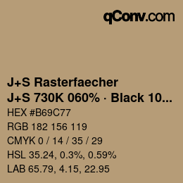 Code couleur: J+S Rasterfaecher - J+S 730K 060% · Black 10% | qconv.com