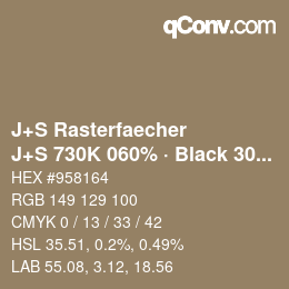 Farbcode: J+S Rasterfaecher - J+S 730K 060% · Black 30% | qconv.com