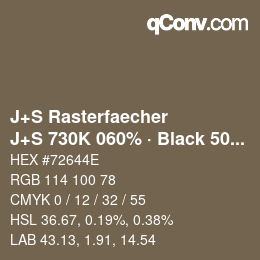 Code couleur: J+S Rasterfaecher - J+S 730K 060% · Black 50% | qconv.com