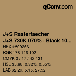 Farbcode: J+S Rasterfaecher - J+S 730K 070% · Black 10% | qconv.com
