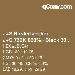 Farbcode: J+S Rasterfaecher - J+S 730K 080% · Black 30% | qconv.com