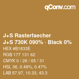 Farbcode: J+S Rasterfaecher - J+S 730K 090% · Black 0% | qconv.com