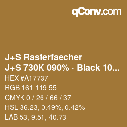 Farbcode: J+S Rasterfaecher - J+S 730K 090% · Black 10% | qconv.com