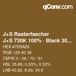 Farbcode: J+S Rasterfaecher - J+S 730K 100% · Black 30% | qconv.com