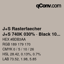 Farbcode: J+S Rasterfaecher - J+S 740K 030% · Black 10% | qconv.com