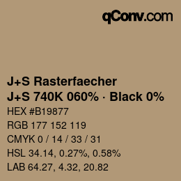Farbcode: J+S Rasterfaecher - J+S 740K 060% · Black 0% | qconv.com