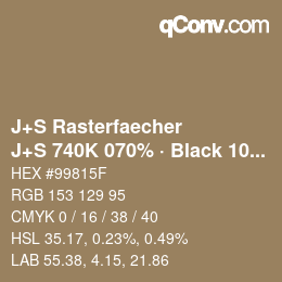 カラーコード: J+S Rasterfaecher - J+S 740K 070% · Black 10% | qconv.com