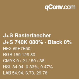 Farbcode: J+S Rasterfaecher - J+S 740K 080% · Black 0% | qconv.com