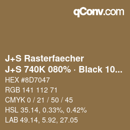 Code couleur: J+S Rasterfaecher - J+S 740K 080% · Black 10% | qconv.com