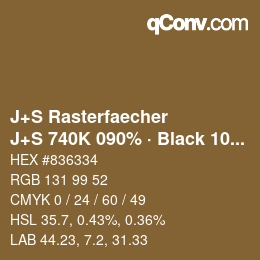 Code couleur: J+S Rasterfaecher - J+S 740K 090% · Black 10% | qconv.com