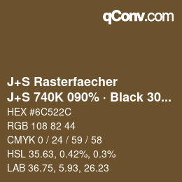 Farbcode: J+S Rasterfaecher - J+S 740K 090% · Black 30% | qconv.com