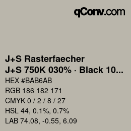 Farbcode: J+S Rasterfaecher - J+S 750K 030% · Black 10% | qconv.com