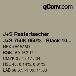 Color code: J+S Rasterfaecher - J+S 750K 050% · Black 10% | qconv.com