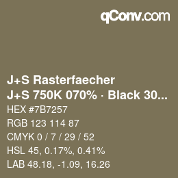 Code couleur: J+S Rasterfaecher - J+S 750K 070% · Black 30% | qconv.com