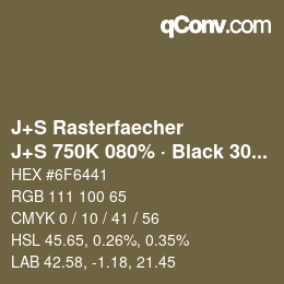 Code couleur: J+S Rasterfaecher - J+S 750K 080% · Black 30% | qconv.com