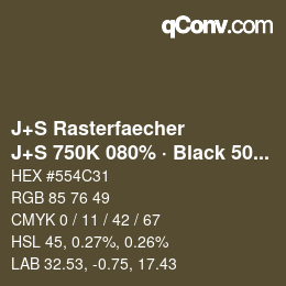 Code couleur: J+S Rasterfaecher - J+S 750K 080% · Black 50% | qconv.com
