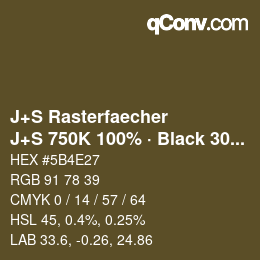 カラーコード: J+S Rasterfaecher - J+S 750K 100% · Black 30% | qconv.com