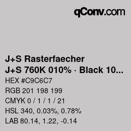 Farbcode: J+S Rasterfaecher - J+S 760K 010% · Black 10% | qconv.com