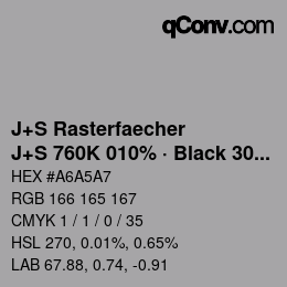 Farbcode: J+S Rasterfaecher - J+S 760K 010% · Black 30% | qconv.com